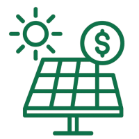 Un icono que representa el precio de un panel solar